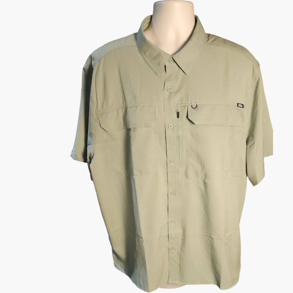 Eddie Bauer Mens XXL Green Short Sleeve Fishing Shirt Ventilated EB011287 NWT